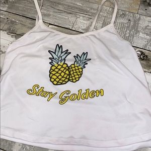 White tank top. small. not tight. cropped.